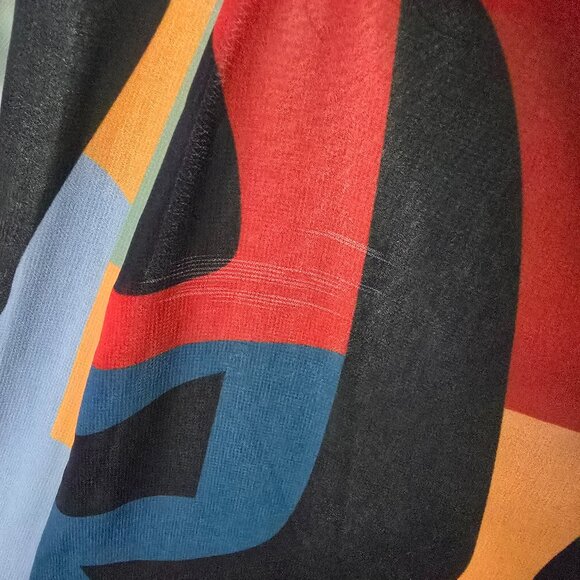 EUC ANTHROPOLOGIE Geo Wrap Maxi Dress Blue Motif Size 1X - Picture 13 of 13